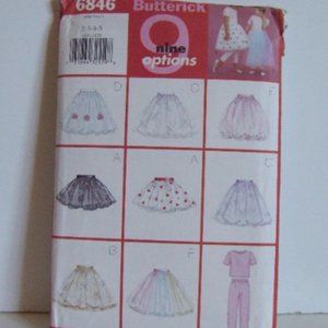 Toddler skirt top pants sewing pattern Butterick uncut vintage flared skirt